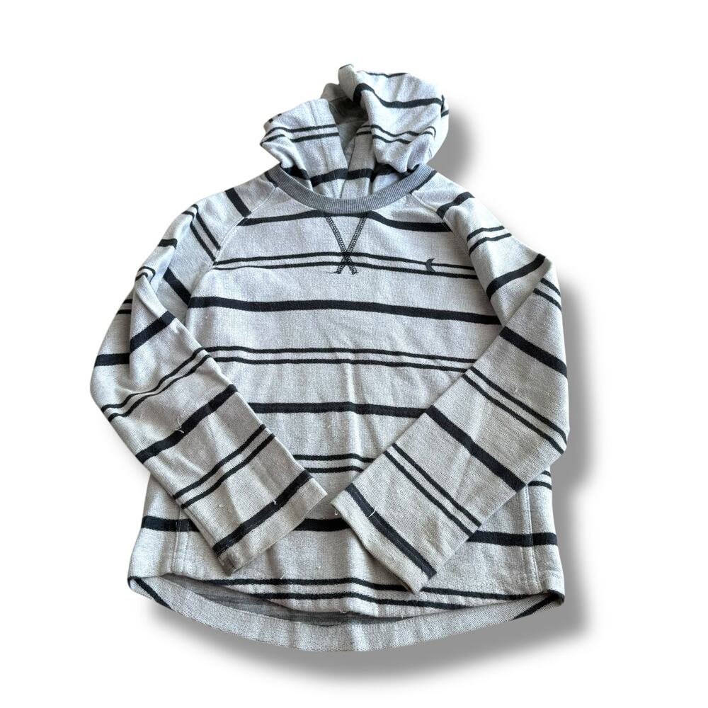 5/$35   Hurley Boys Pullover Size 7 Gray Stripe Lightweight Great for Layering‎